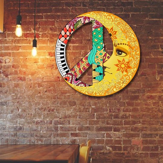 Hippie Moon Hanging Metal Sign