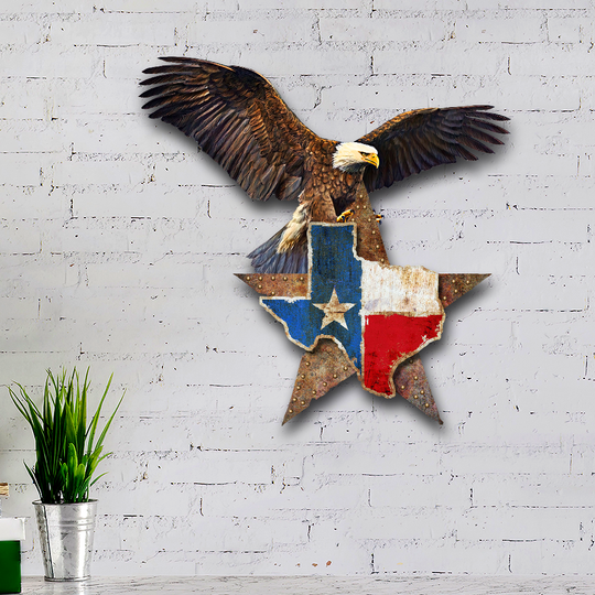 Texas  Eagle Hanging Metal Sign