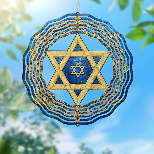 Star of David Hanukkah Wind Spinner