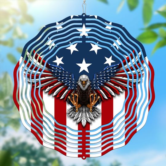 Patriotic American Eagle Wind Spinner - Outdoor Decor Gift for Proud Americans
