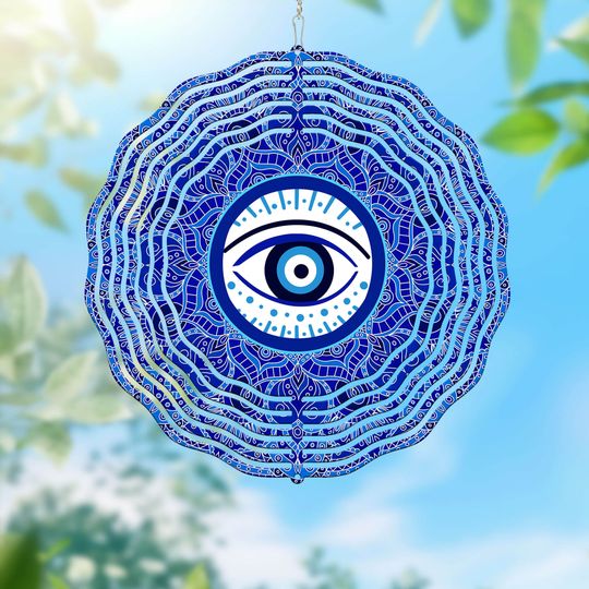 Jewish Evil Eye Mandala, Hippie Wind Spinner