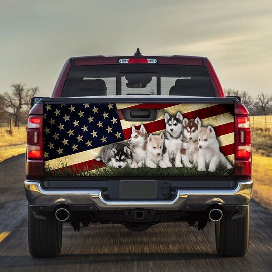 Husky American Truck Tailgate Decal Sticker Wrap