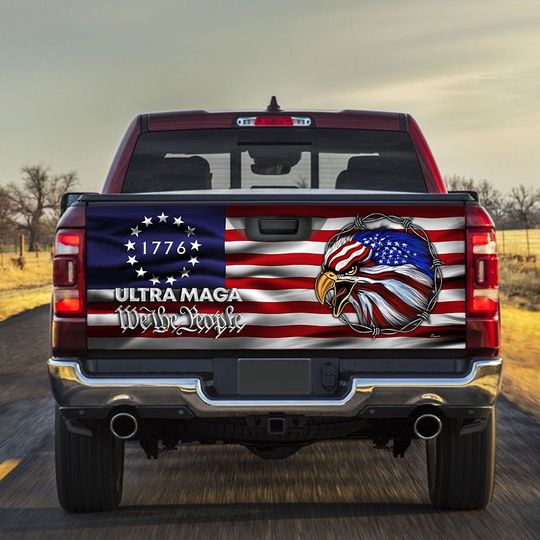 Ultra MAGA We The People Eagle 1776 Tailgate Decal Sticker Wrap