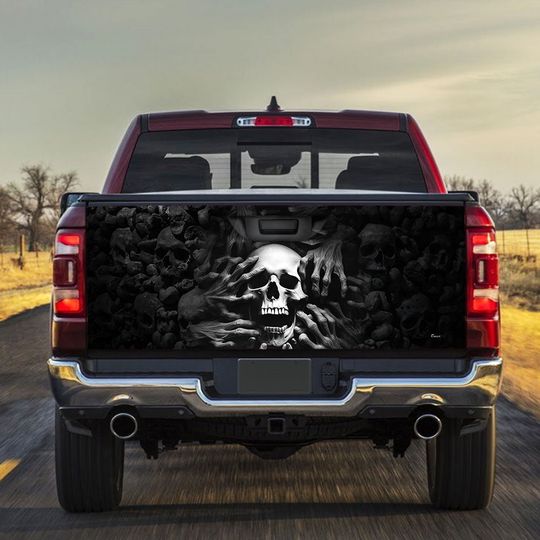 Skull Sticker Evil Skull Truck Tailgate Decal Sticker Wrap