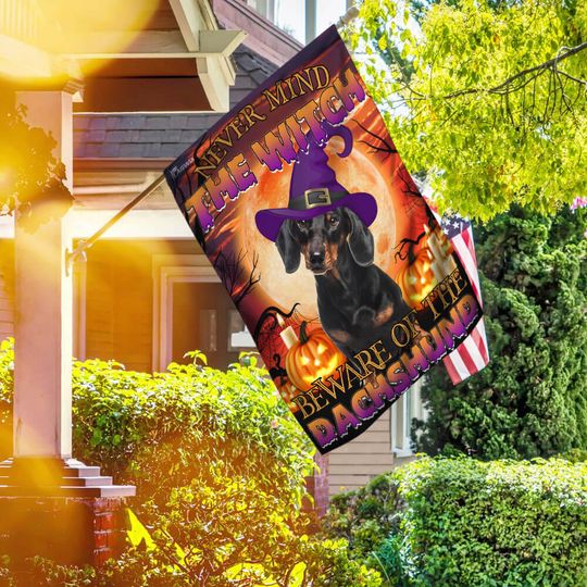 Halloween. Beware Of The Dachshund Flag