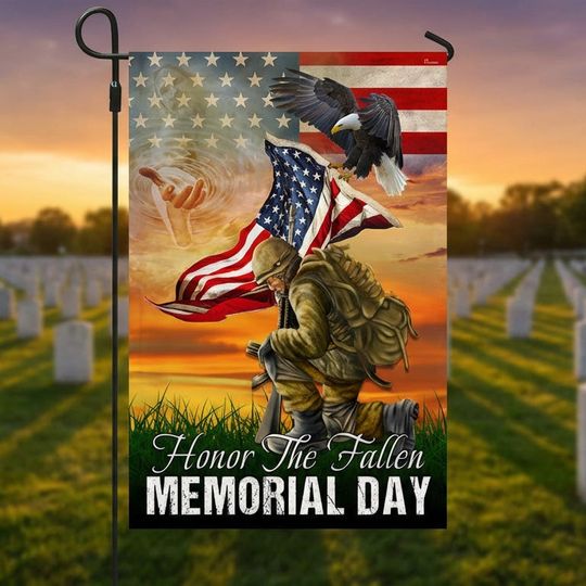 Memorial Day US Veteran Honor The Fallen Flag