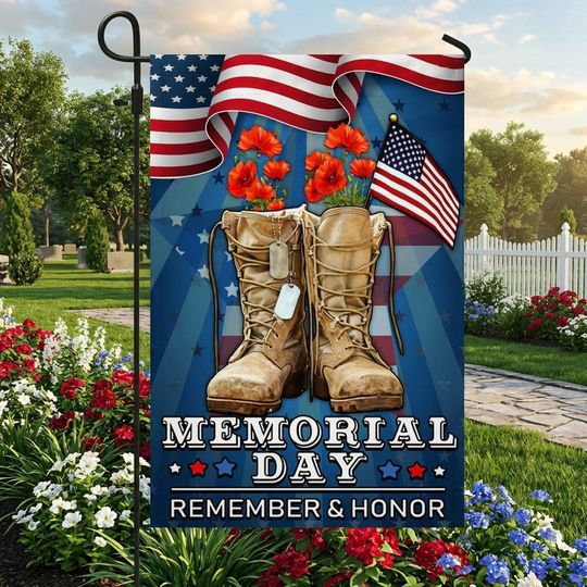 Memorial Day Veteran Remember and Honor Flag