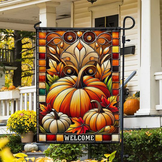 Fall Flag Pumpkin Harvest Thanksgiving Flag
