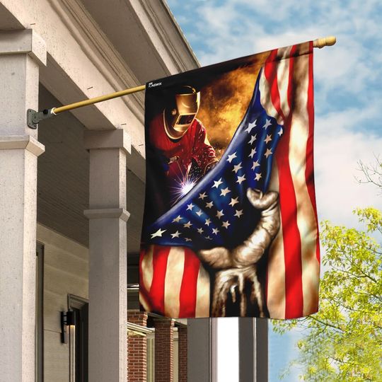 Proud American Welder Flag