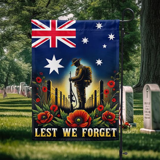 FLAGWIX Australian Veteran Anzac Day Lest We Forget Flag