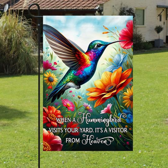 FLAGWIX Hummingbird When A  Hummingbird Visits Welcome Spring Flag