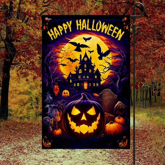 Happy Halloween Pumpkin Flag