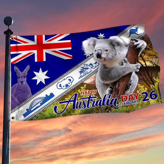 Koala Australia Grommet Flag Happy Australia Day