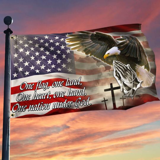 American Eagle Flag One Nation Under God