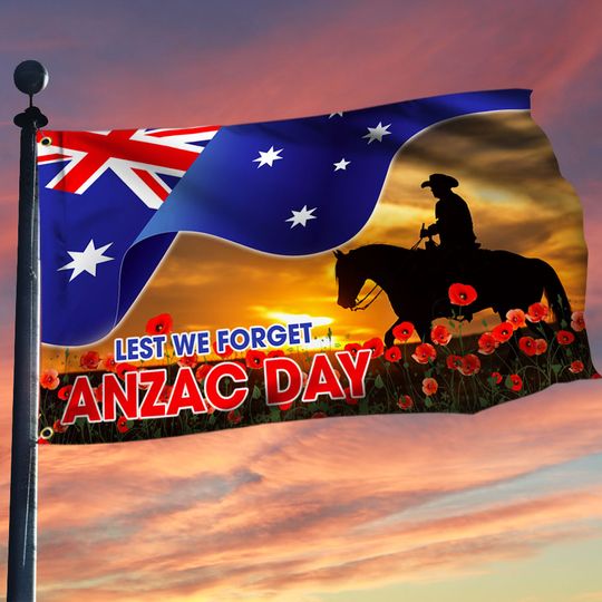 ANZAC Day Australia Grommet Flag Lest We Forget
