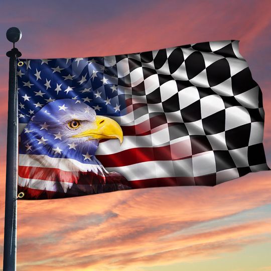 Checkered Racing American Grommet Flag
