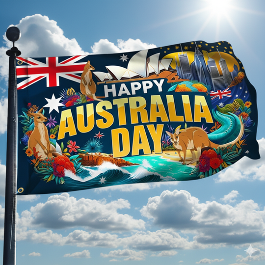 Happy Australia Day Grommet Flag