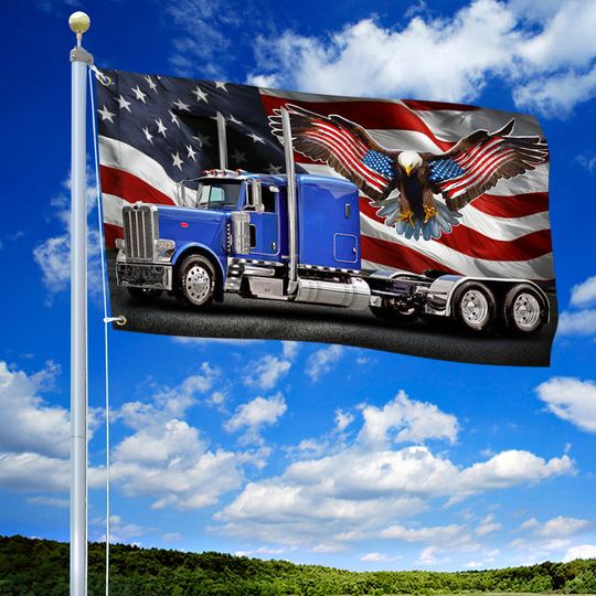 Patriot Trucker American Eagle Grommet Flag