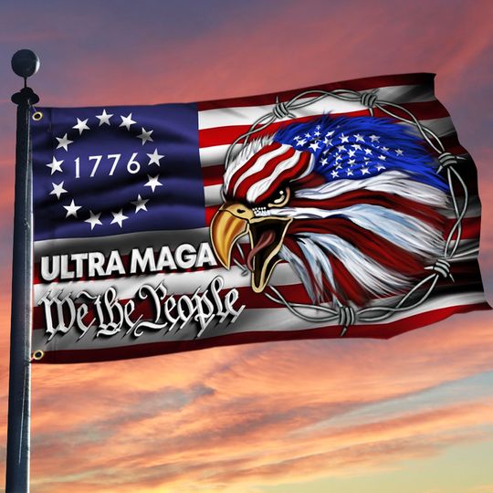Ultra MAGA We The People Eagle 1776 Grommet Flag