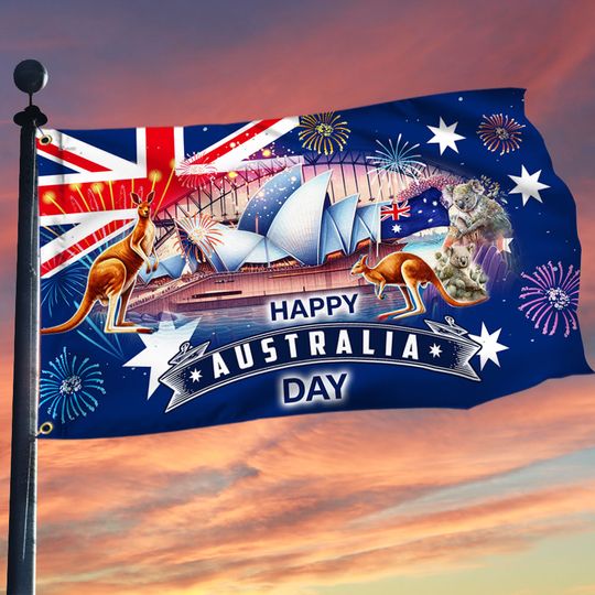 Happy Australia Day 26th January Australian Grommet Flag