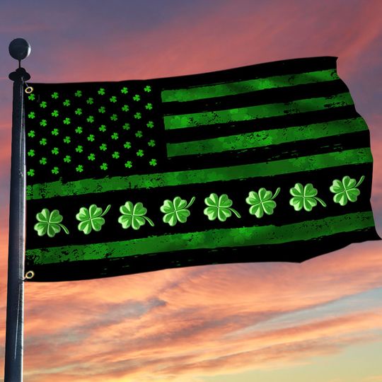 Irish Grommet Flag, St. Patrick's Day Shamrock