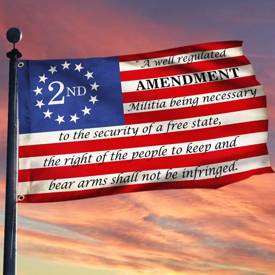 2nd Second Amendment Patriotic American Grommet Flag