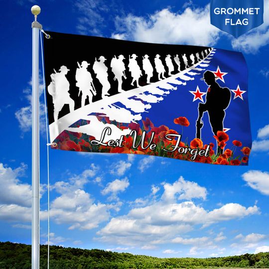 Anzac Day Remembrance Day Grommet Flag Lest We Forget