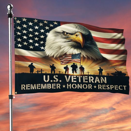 Memorial Day U.S. Veteran Grommet Flag