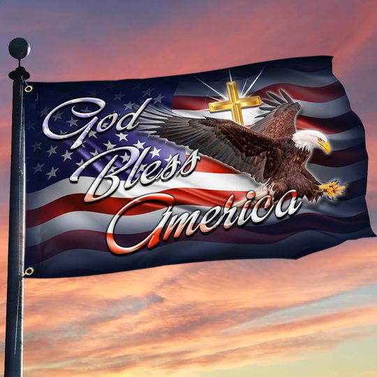 God Bless America Grommet Flag