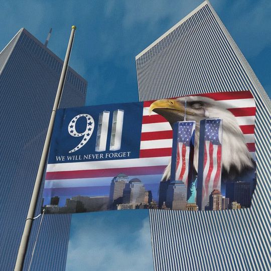 911 Grommet Flag We Will Never Forget 911 Patriot Day BNN406GFv1