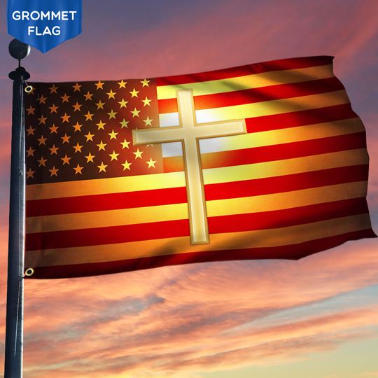 Jesus Flag Jesus Cross Grommet Flag
