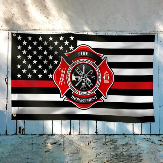 Firefighter Flag Fire Department Grommet Flag