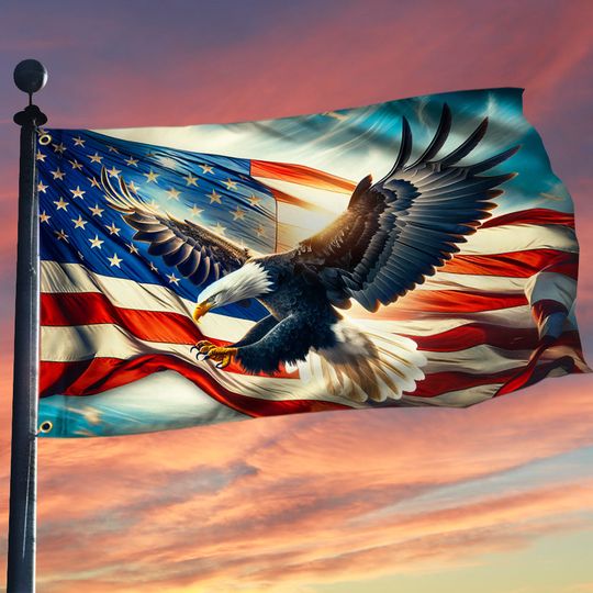 American Patriot Flag American Eagle Patriot Grommet Flag