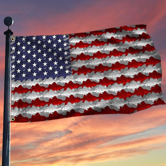 Bass Fish Flag Bas Fishing American Grommet Flag