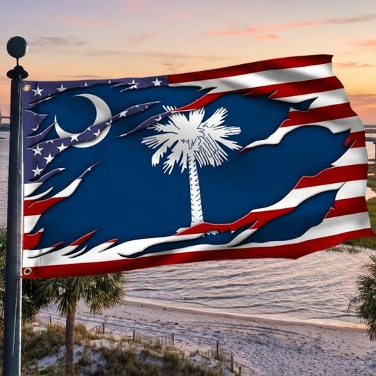 South Carolina Flag South Carolina American Grommet Flag