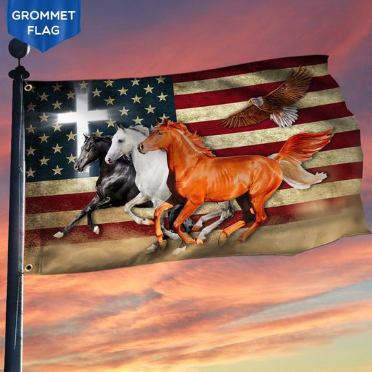 Horses Grommet Flag