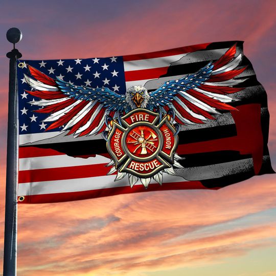 Firefighter Grommet Flag Courage Honor Rescue