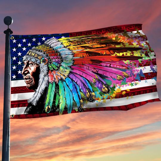 Native American Grommet Flag America Indians History