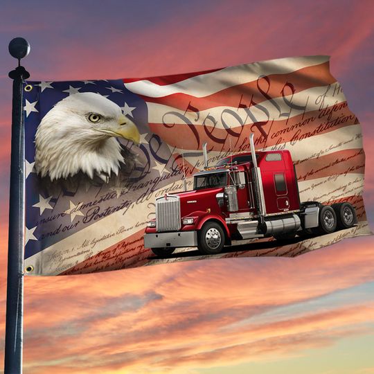 Trucker Flag American Eagle Trucker Grommet Flag