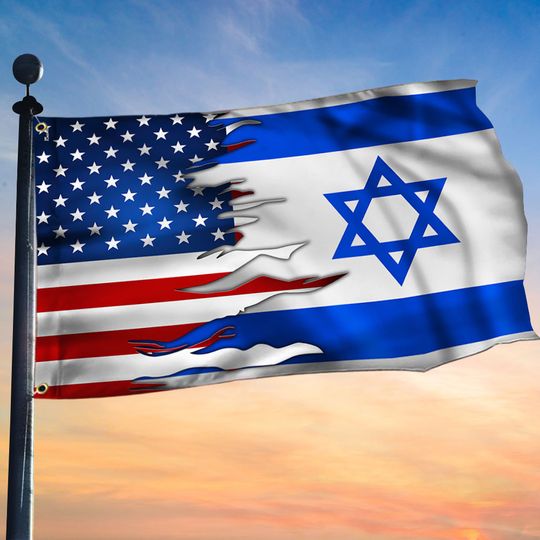 Israel and American Grommet Flag