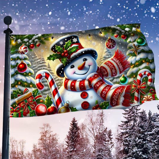 Snowman Christmas Winter  Grommet Flag