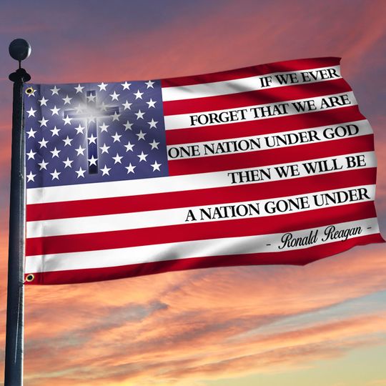 One Nation Under God Grommet Flag