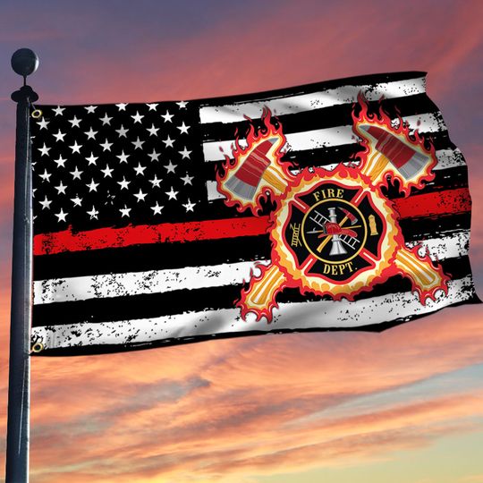 Firefighter Flag  Proud Firefighter Grommet Flag