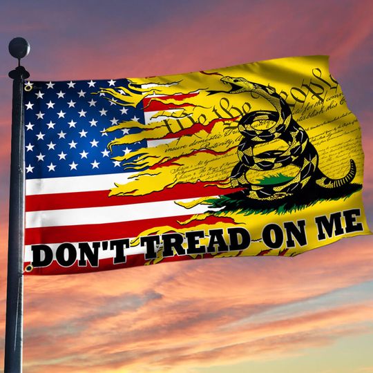 Patriotic Gadsden We The People Don't Tread On Me Grommet Flag