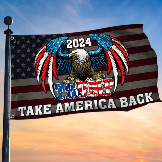 Trump Take America Back Eagle Grommet Flag