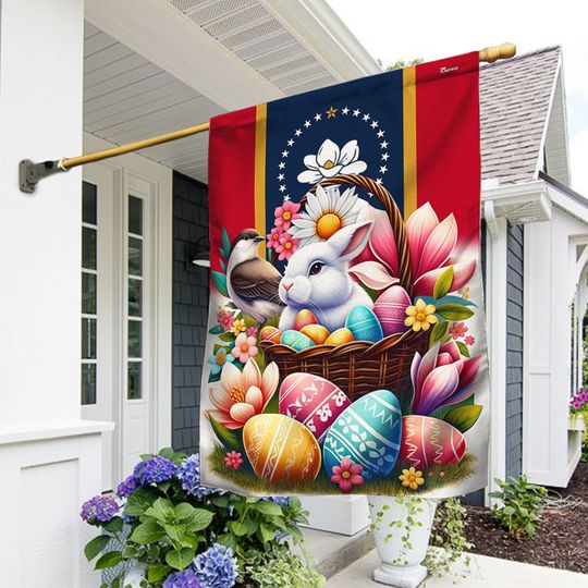 FLAGWIX  Mississippi Easter Day Bunny Eggs Flag