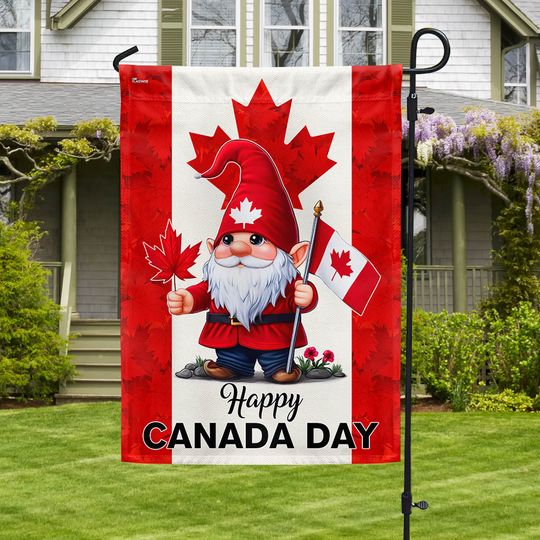 Happy Canada Day Canadian Gnome Flag