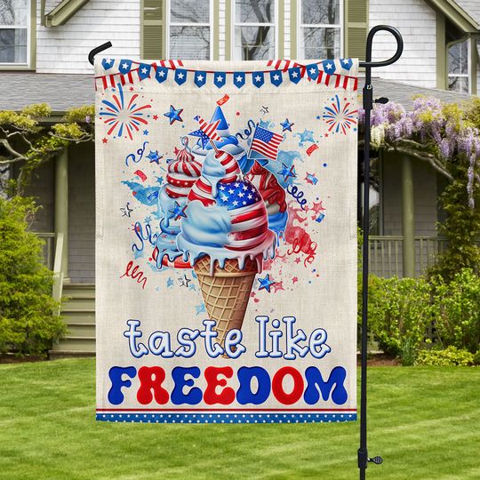 Flagwix American Flag - Ice Cream Taste Like Freedom 4th Of july Flag