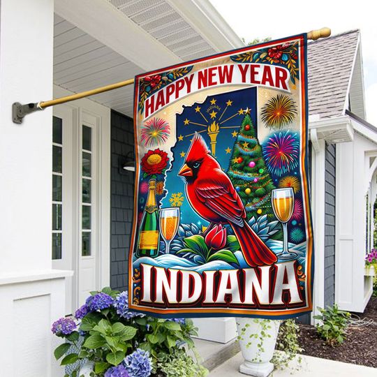 FLAGWIX  Indiana Happy New Year Flag