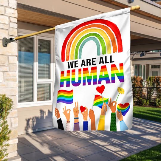 Pride Rainbow Support LGBT We Are All Human Flag